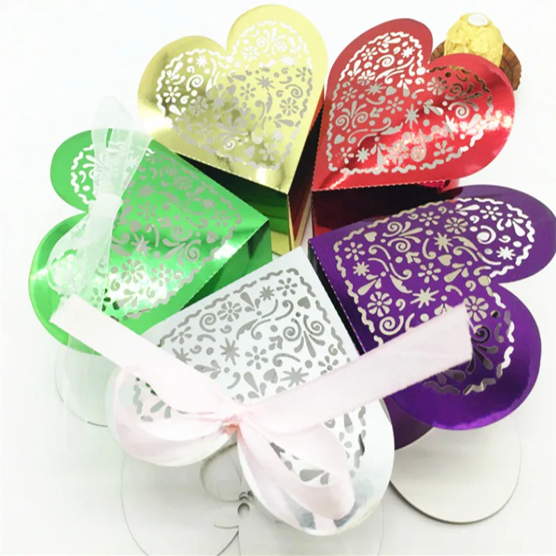 25 шт./лот подарочные коробки конфетные любимые для шоколада с лентой Подарочная
