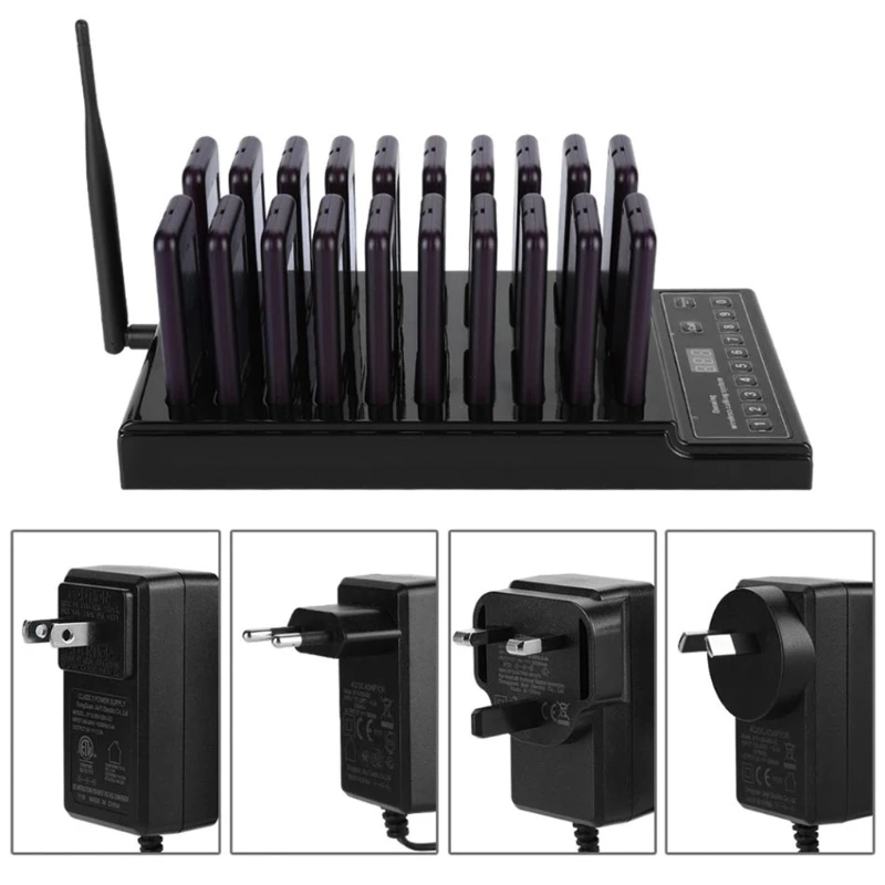 

SU-68Z Restaurant Wireless Queue Calling System 3 Indication Modes Buzzer&Vibration/Vibration/Buzzer for Bakery Bar E06C