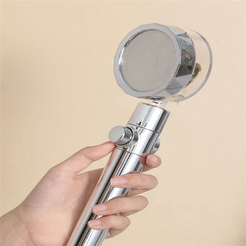 360 Degree High Powerful Shower Head Handheld Turbocharged Fan Drive Nozzle Rainfall Bathroom Accessories |