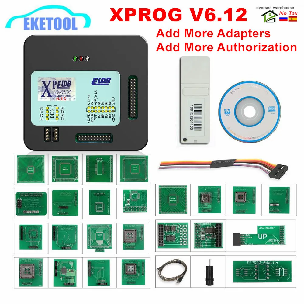 XPROG V6.12 добавить новое разрешение V5.86 V5.55 V5.84 X-PROG M металлическая коробка XPROG-M ECU программист инструмент X Prog M V6.12 Полный Адаптеры