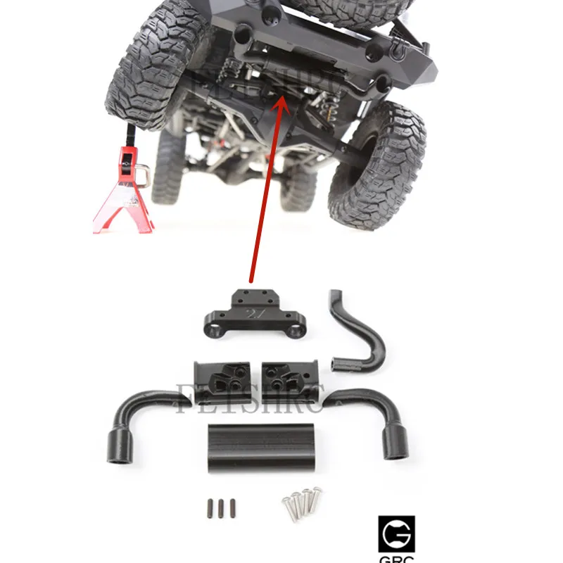 GRC 3D печать двусторонняя одна выхлопная труба дуба для осевой SCX10 90046 Cherokee мягкая