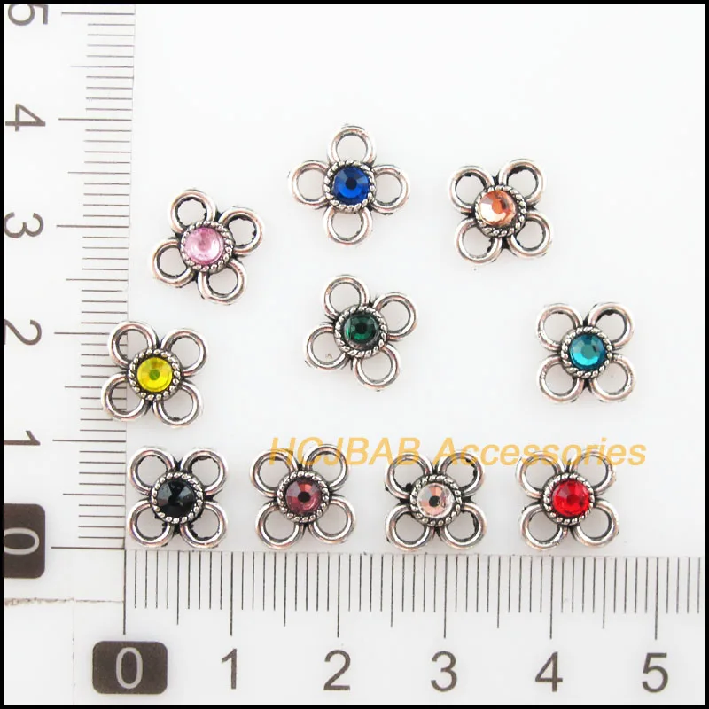 30 шт тибетские серебряные тона Ретро Клевер смешанные с украшением в виде