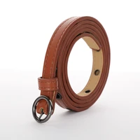 Women Leather Belt Round Metal Pin Buckle Circle Belts Hot Brand Fashion Punk Ring for Women Belt