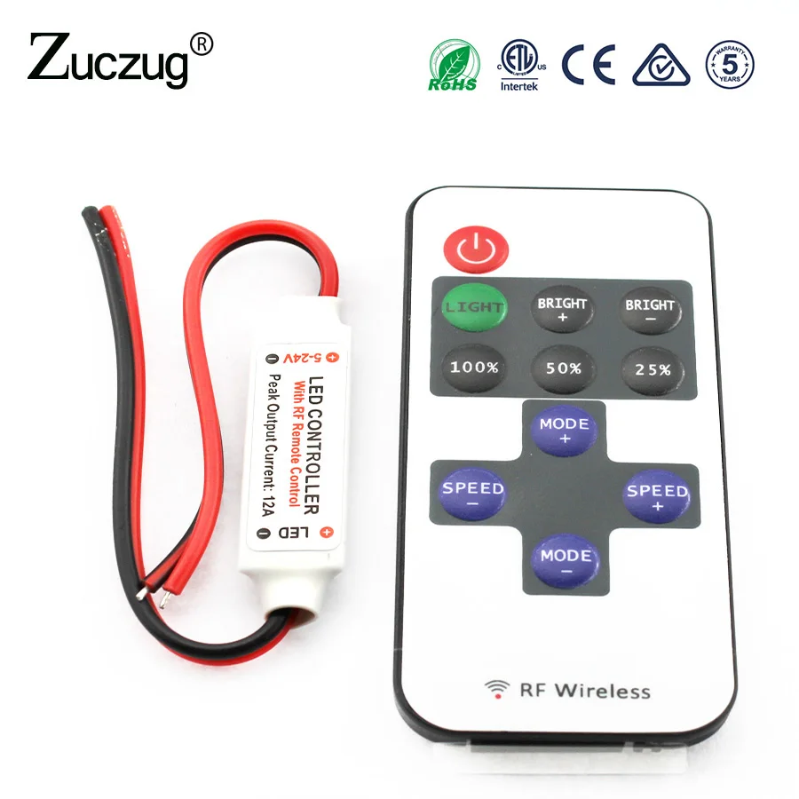 12V диммер контроллер светодиода 11key AC/DC 12 24 V пульт дистанционного управления для