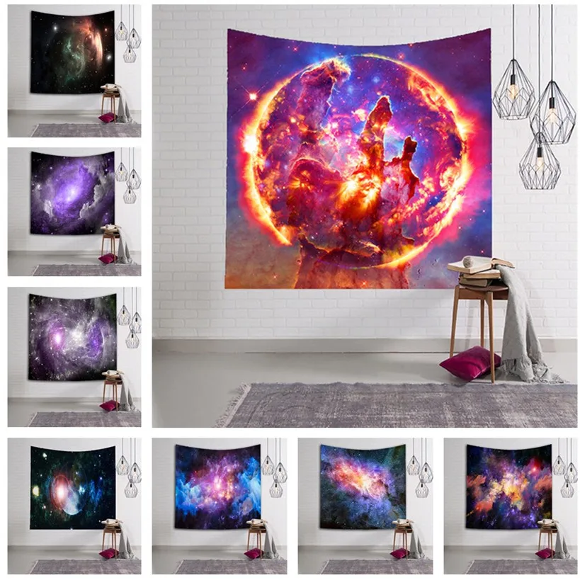 Настенный Гобелен из полиэстера с рисунком Галактики одеяло в стиле бохо