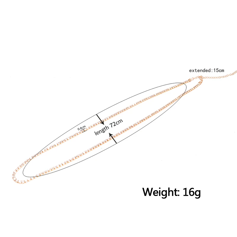 1 Pcs Bohemian Women Body Chain Round Crystal Belly Waistband Gold Silver Color Necklace Bikini Beach Party Jewelry |