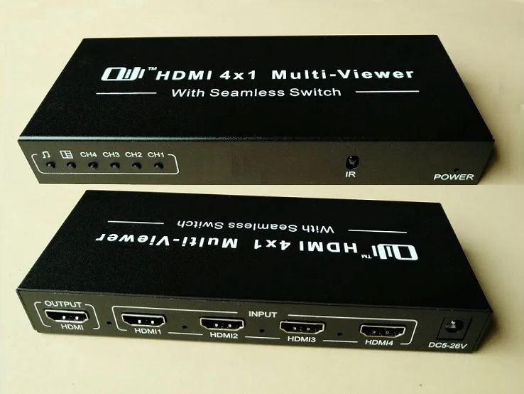 HDMI 4x1 переключатель Quad Multi сплиттер просмотра ультра с бесшовным переключателем HD
