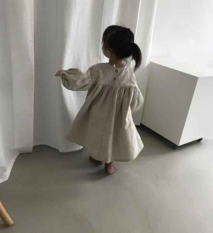 

Kids Dresses for Girls 2019 Autumn new in Cotton Lantern Sleeve Casual Girls Dress Baby Clothes 1-6Y E19023