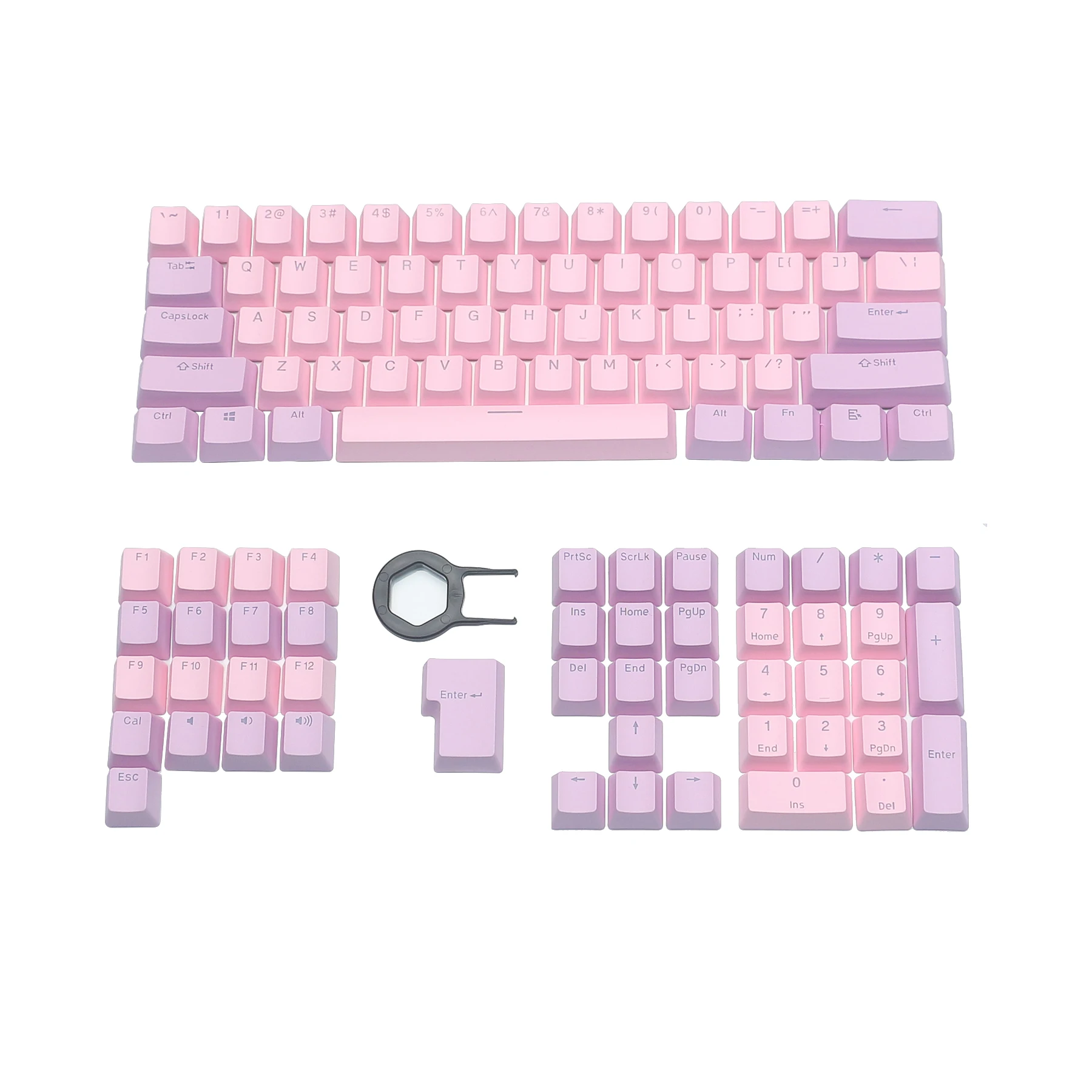 

Клавиши PBT с подсветкой, розовые, фиолетовые, вишневые, MX, набор клавиш Doubleshot OEM Profile для US 61 87 104 108 MX, механическая клавиатура с переключателям...