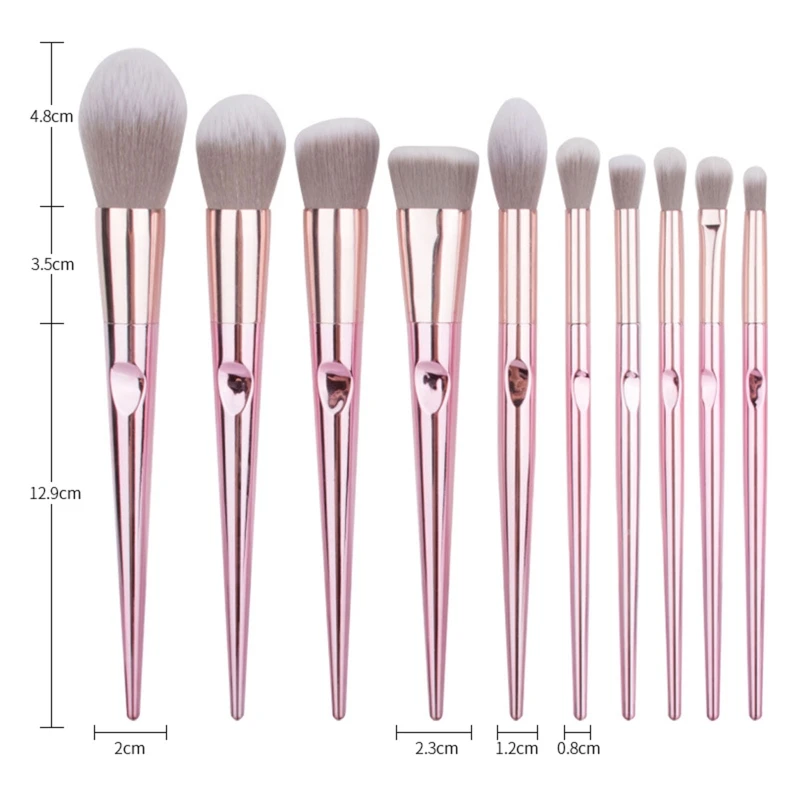 

10Pcs Eye Makeup Brushes Set Eye Shadow Eyebrow Sculpting Power Brush Facial Cosmetic Tool with Storage Bag