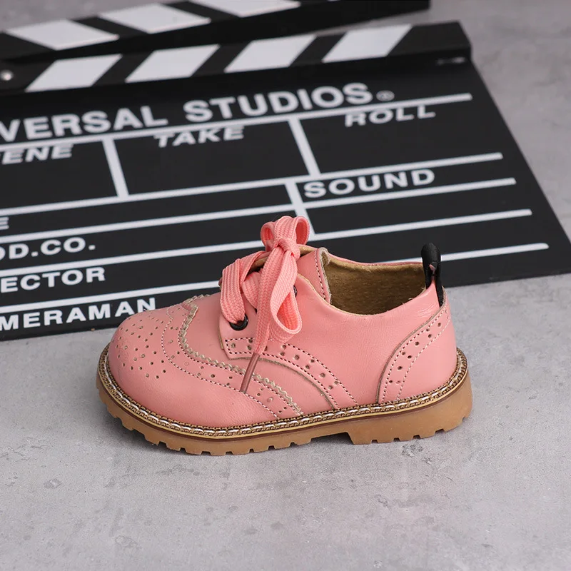 Новая детская обувь кожаная тонкие туфли для мальчиков и девочек Детские