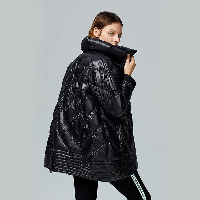 Большой размер зимний пуховик модный 2019 верхняя одежда для женщин белый утиный