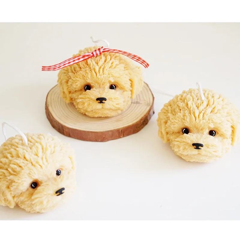 

Cute Dog Head Candle Silicone Mold Animal Shape Fragrance Candle Making Wax Mould Korean Style Candle Mold