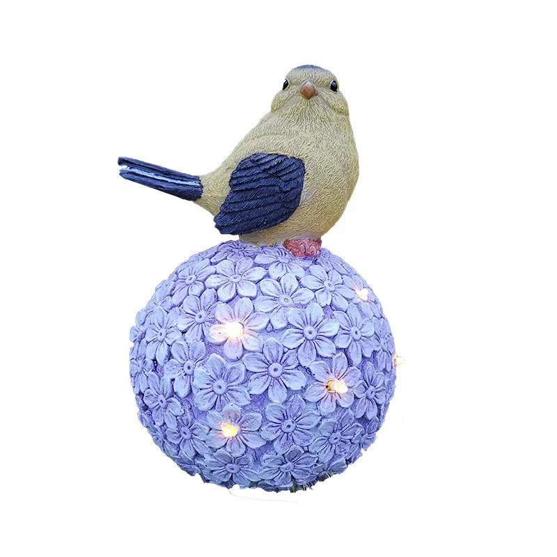 

European-Style New Creative Gift Resin Solar Garden Animal Artificial Bird Crafts Garden Decoration