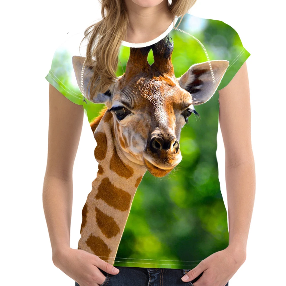 WHEREISART Футболка женская забавная футболка Милая с тремя жирафами инопланетянами