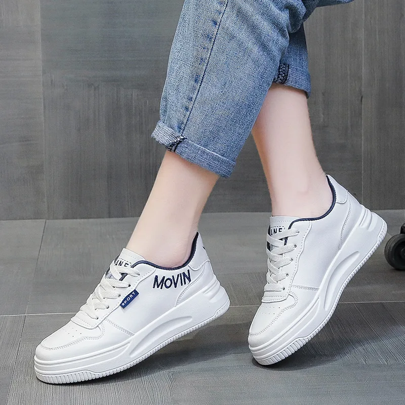 2021 spring han edition of thick white shoe bottom heighten students college of light and comfortable leisure wind white shoe