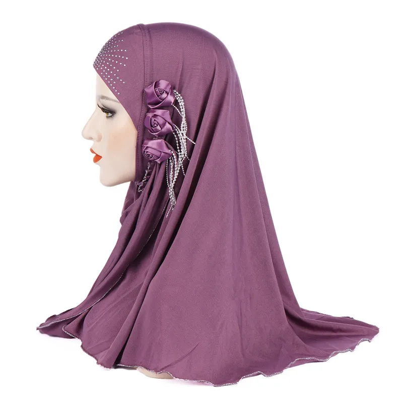 

2021Malaysia Muslim Hijab Scarf Solid Cotton flower diamond shawl women headscarf ready to wear hijab musulman femme foulard