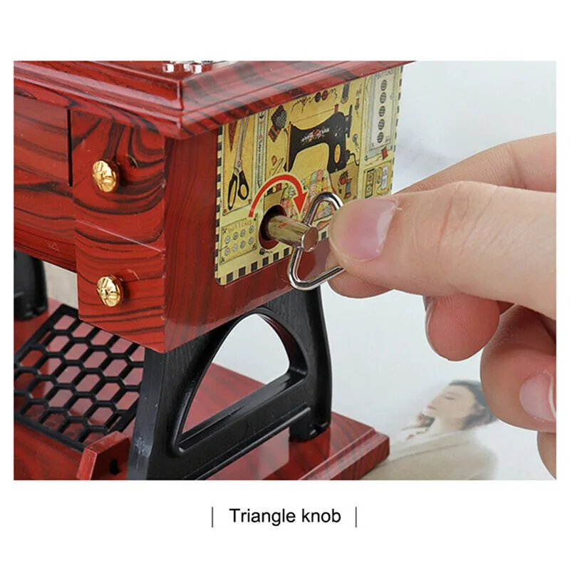 New Mini Vintage Retro Sewing Machine Shape Music Box Style Mechanical Birthday Christmas Gifts Table Home Decor dropshipping | Дом и сад