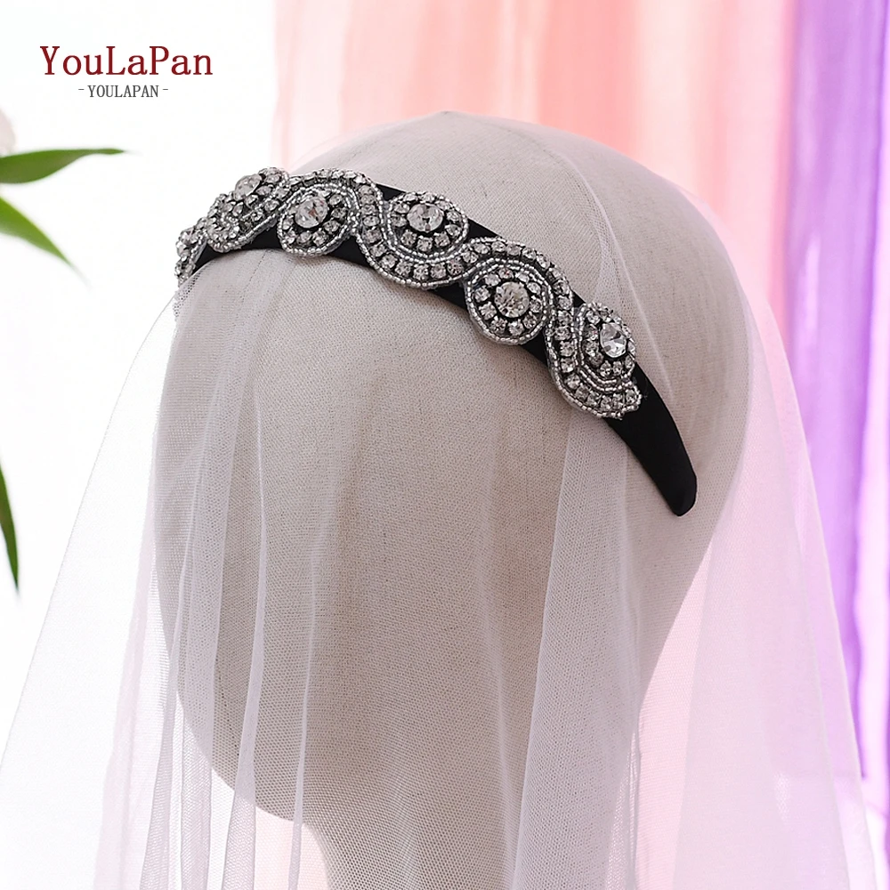 

YouLaPan H10-FG Fashion luxury sparkly rhinestone headband bridal stone hairband for women hair accessories wedding hair jewelry