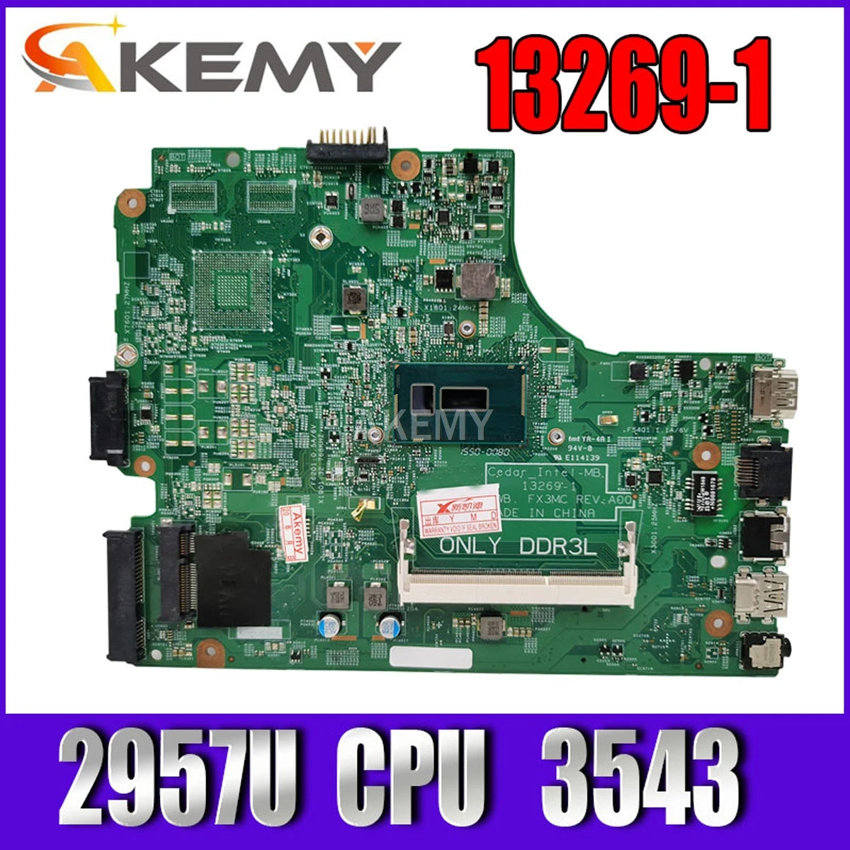 Бесплатная доставка материнской платы DELL 3543 3443 13269-1 PWB FX3MC REV материнская плата 2957U