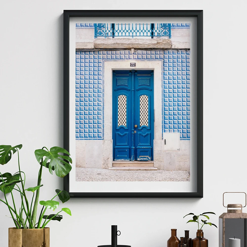Картина на холсте Синяя дверь Лиссабон Португалия | Дом и сад