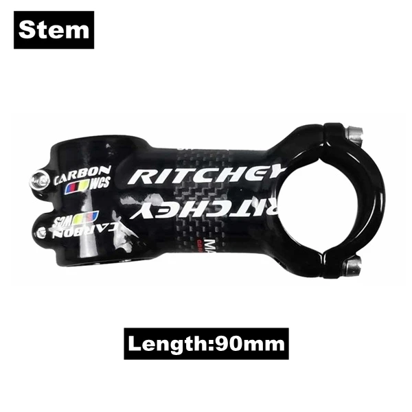 Stem 90mm Глянцевое углеродное волокно руль Bik MTB руль набор горный велосипед руль+ подседельный штырь+ стержень+ Бар Конец XXX велосипедные части - Цвет: Stem 90mm