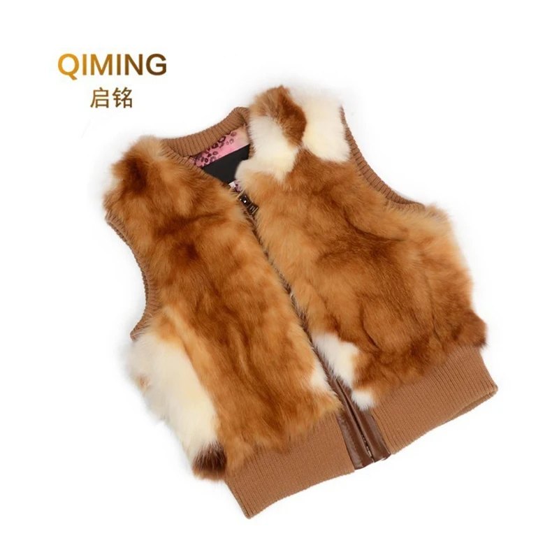 Осенне зимний натуральный меховой жилет Женское пальто детский короткий