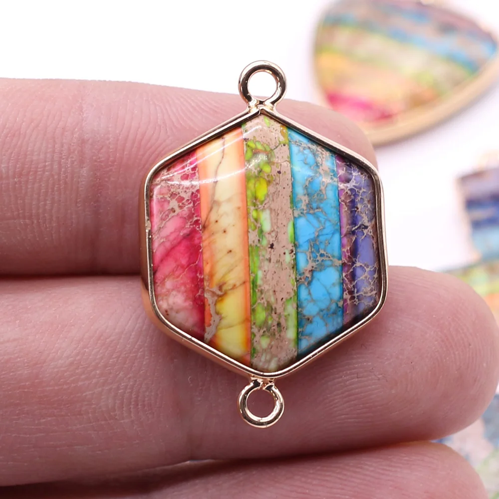 Кулон из натурального камня Императорский камень Соединитель с двумя