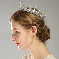 female baroque golden rhinestone bride wedding crown bride hair accessories wedding accessories ball queen crown