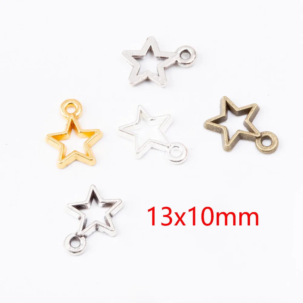 50pcs Silver Metal Stars Charms Pendant Accessories for DIY Jewelry Making Necklaces Bracelets Women Findings Wholesale |
