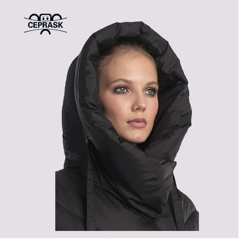 CEPRASK 2021 модная Свободная Женская зимняя пуховая куртка с капюшоном теплые