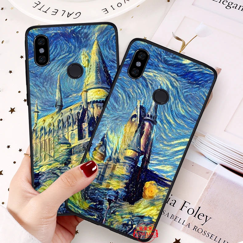 Картина маслом с изображением звездной ночи звезда Силиконовая Мягкий чехол для