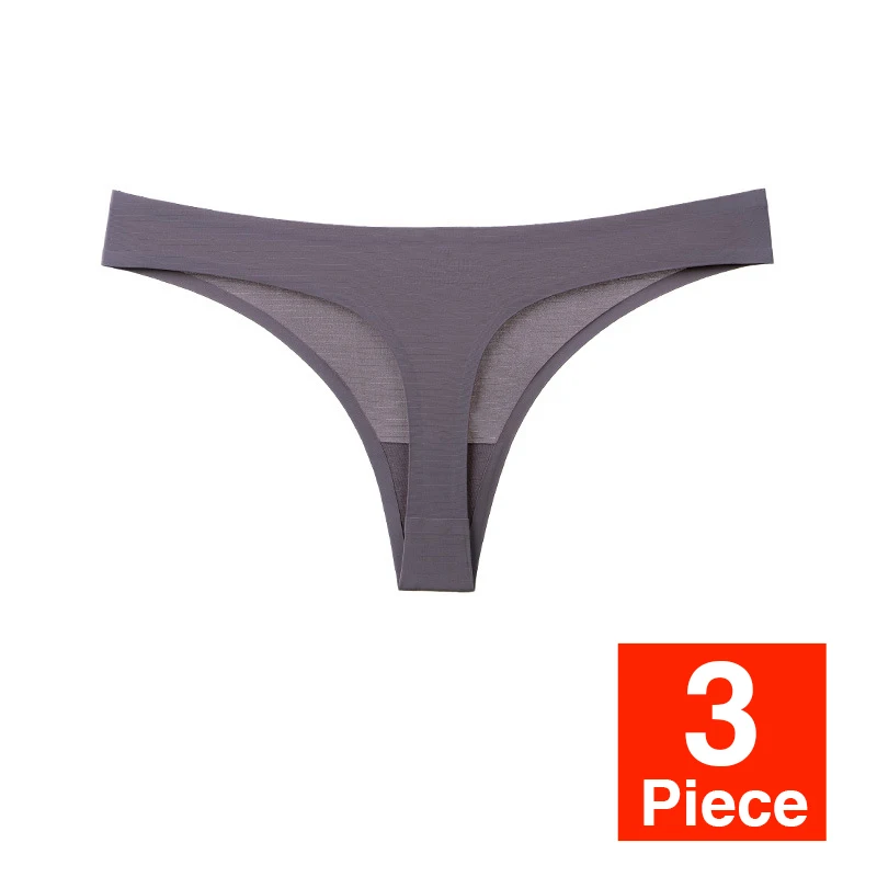 X 3pcs 3 шт., сексуальные стринги, бесшовные шелковые трусики, набор для женщин, стринги, низкая посадка, трусы, нижнее белье, Леопардовый принт, женское нижнее белье# D - Цвет: X 3pcs