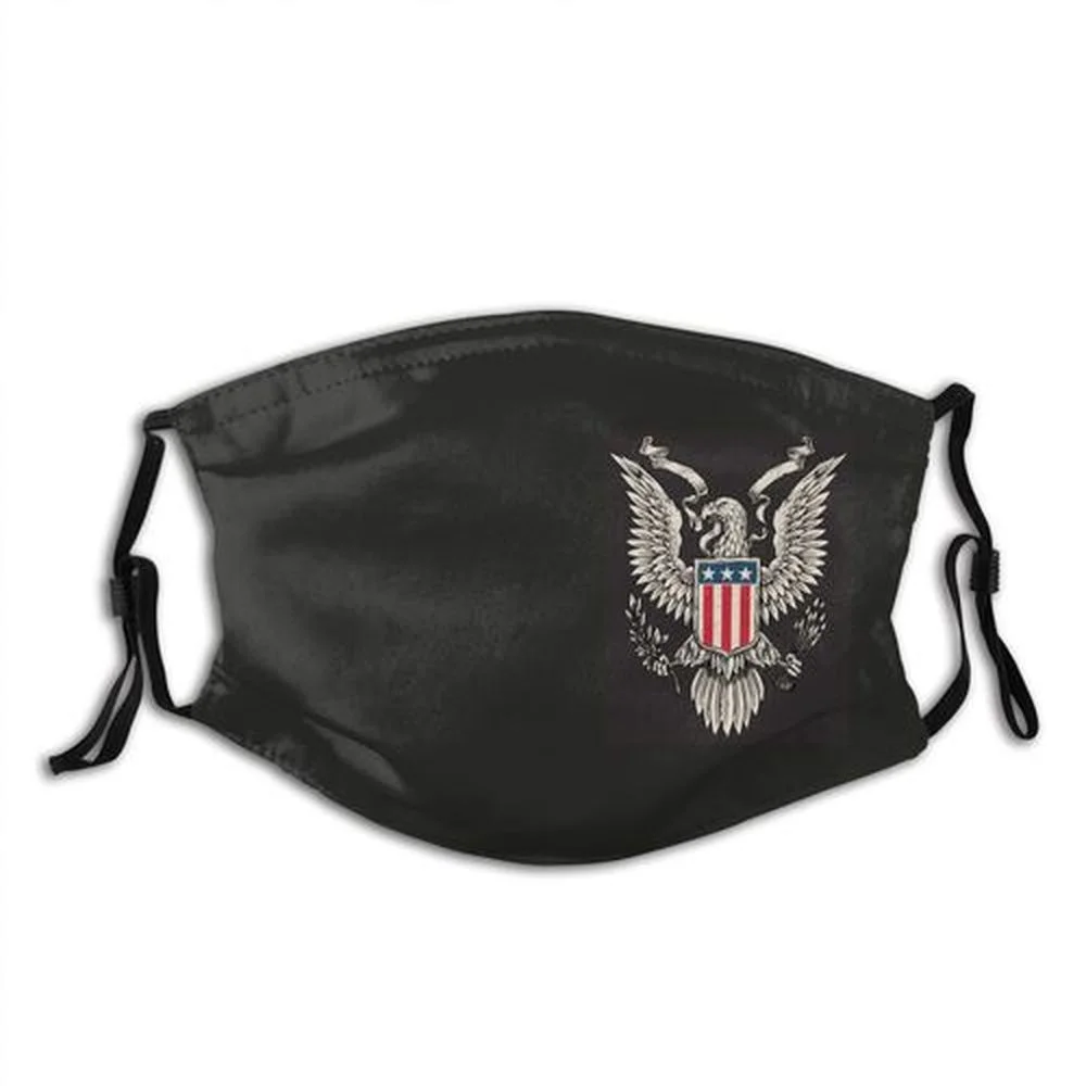 

Fashion American Eagle Badge Printed Black Mask Washable and Reusable Dust Mask.