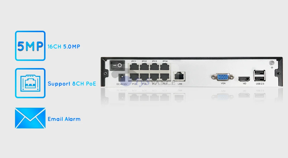 TySvance 8ch POE 5MP NVR H.265 сеть NVR видео Регистраторы до 16ch 1 HDD 24/7 записывающая IP камера Onvif 2,6 P2P Системы