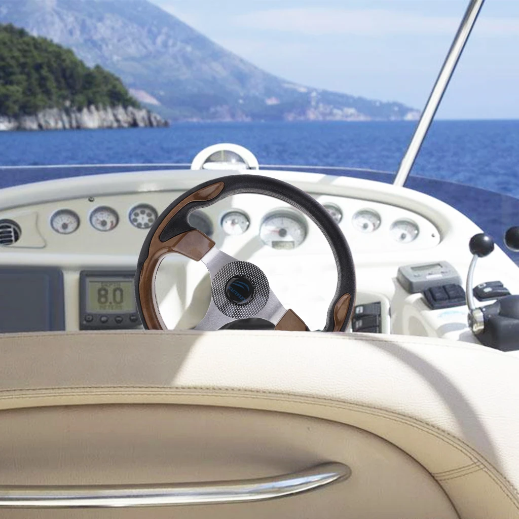 

Marine Boat Steering Wheel W/ Tapered Key Adapter 3-spoke 12.6inch 340mm