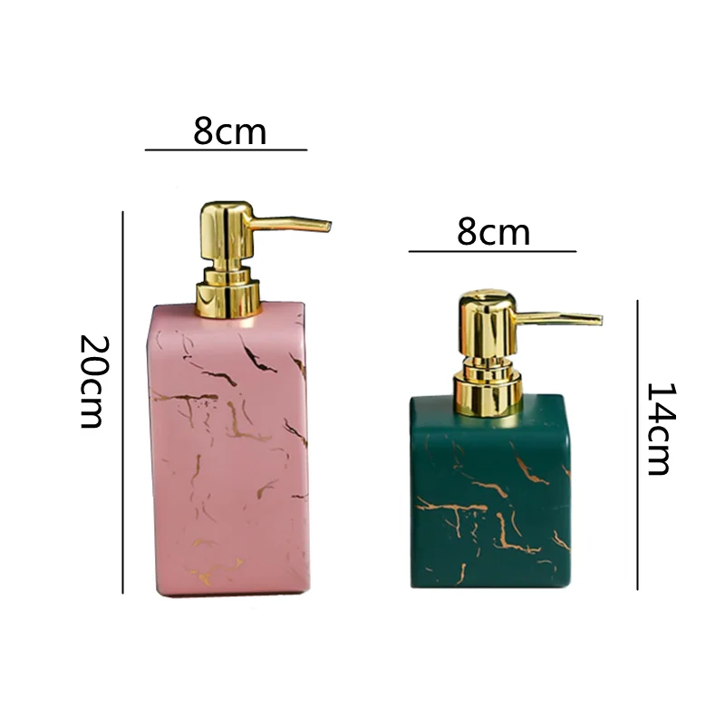 Креативная квадратная керамическая бутылка для лосьона с мраморным узором