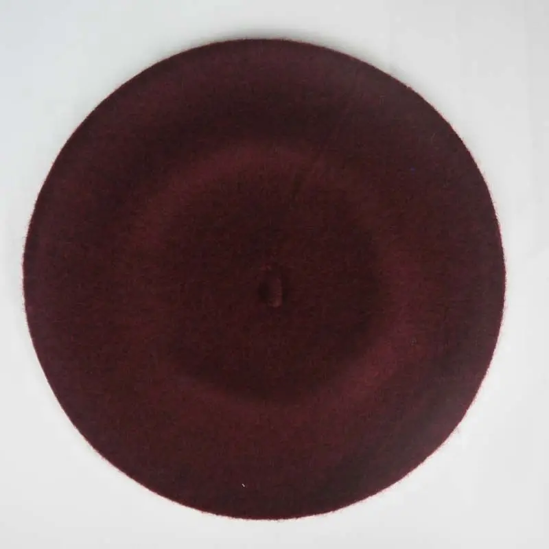 Wine Red Кепка для бега Женская французская шляпа Берет Шерстяная плоская беговая дорожка ветрозащитный Теплый Лыжный головной убор женские шапки спортивная бейсболка для езды и походов шляпа для гольфа - Цвет: Wine Red