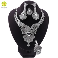high quality african crystal necklace earrings bracelet ring for women dubai jewelry set nigeria wedding bridal jewellery