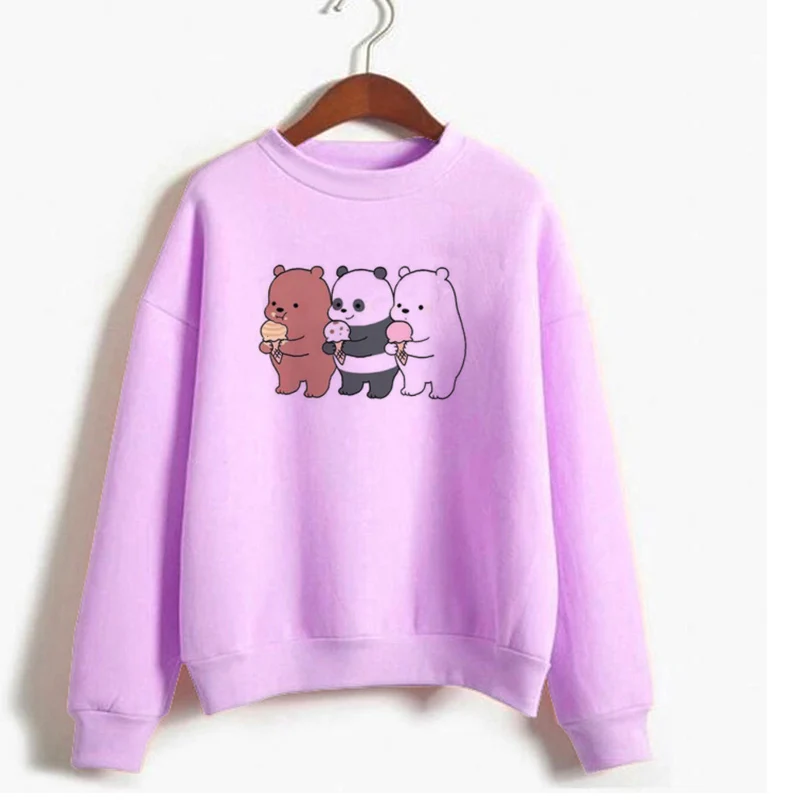 Harajuku Kawaii We Bare толстовка с медведем Женская Повседневная Милая Толстовка Padan Женский пуловер для девочек белый розовый негабаритный свитер с капюшоном одежда - Цвет: 8