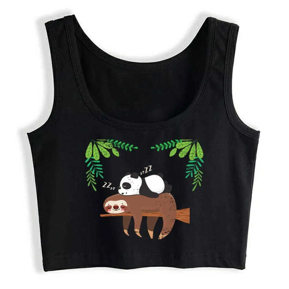 

Crop Top Female Sloth Panda Basic Harajuku Sleeveless Tops Women