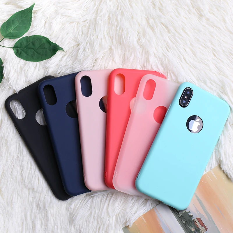 Новые простые чехлы для телефонов iPhone 6s 7 8 Plus X XS MAX XR одноцветные Чехлы ярких