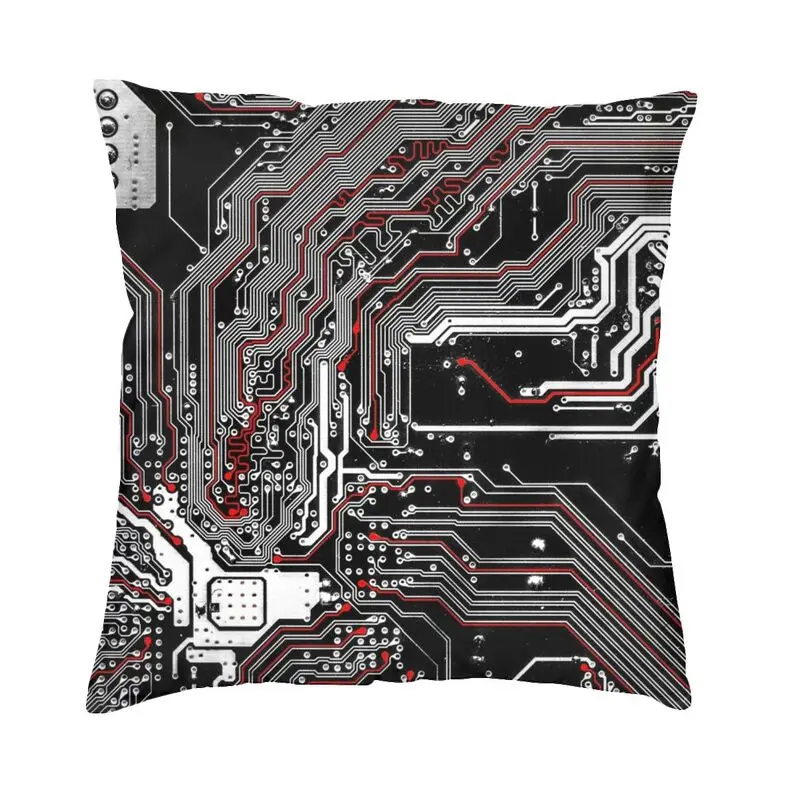 

Modern Circuit Board Microchip Technology Cushion Cover Polyester Metro Project Chipset Pillow Case Bedroom Decoration