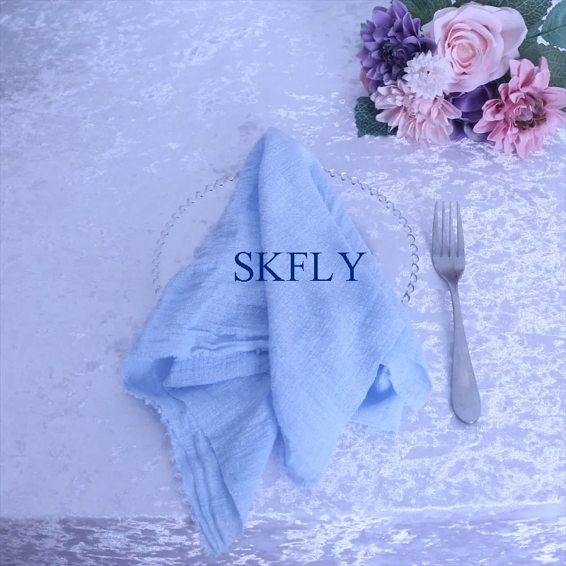 NP013E6 washable 6 pcs/lot wedding party 40cm*40cm blue sage green terracotta cotton cheesecloth gauze table napkin | Дом и сад