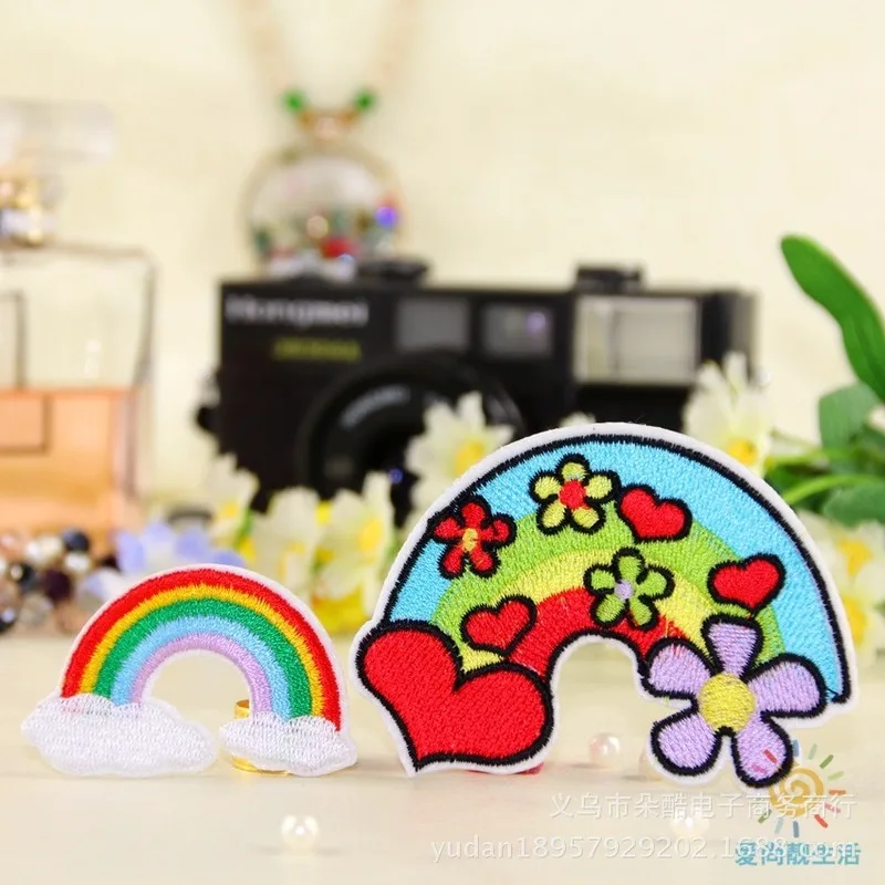 

50 шт./лот нашивки с радужной вышивкой, буквы, аксессуары для украшения одежды, железная термоаппликация «сделай сам», нашивка