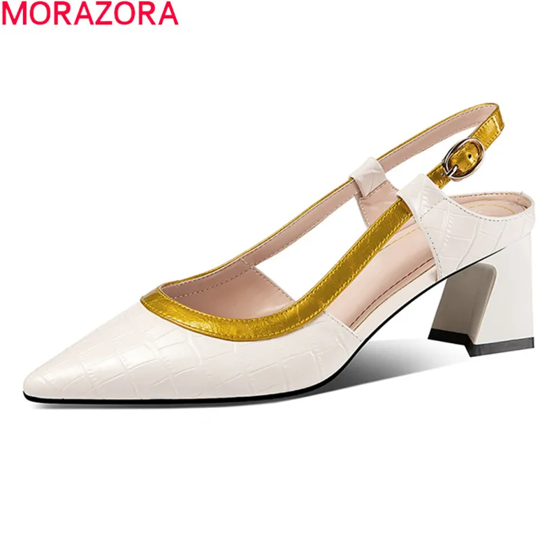 

MORAZORA 2021 Large Size 34-42 Women Pumps Summer Shallow Pointed Toe Party Shoes Fashion Pointed Toe High Heels Shoes