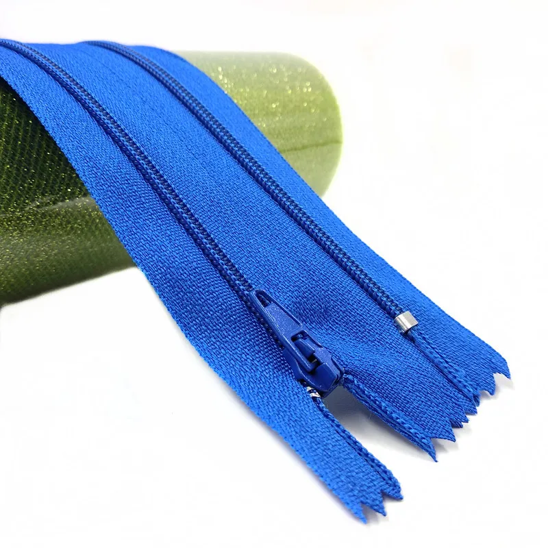 Blue 2pcs 20 см смолы невидимые молнии фиолетовый оранжевый зеленый черный DIY нейлон катушки молнии для швейной одежды 2 шт./лот - Цвет: Blue 2pcs
