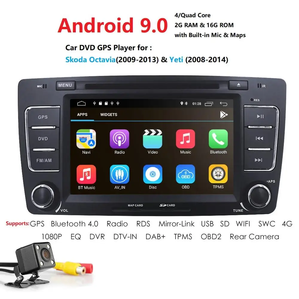 2Din Android 9 0 автомобильный dvd-плеер Авторадио для jeep compass Chrysler 300C/Dodge/Grand Cherokee Wrangler gps