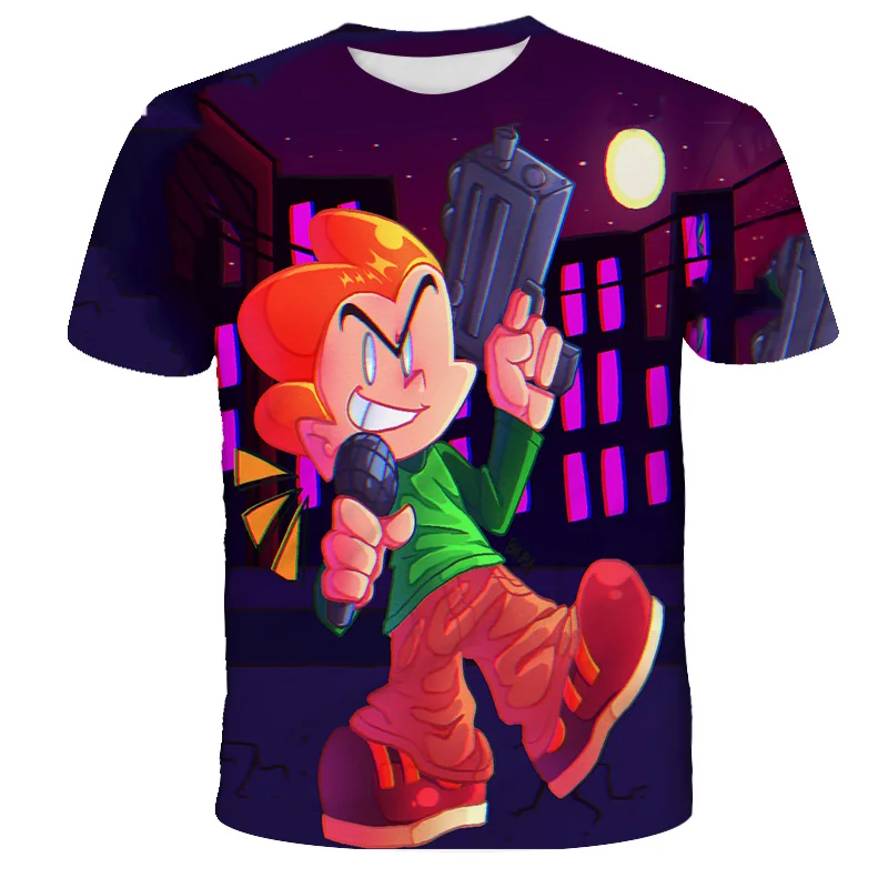 

2021 New 3D Printing Cute Funny T-shirt 3D Printing Game Pattern Friday Night Finjin Top T-shirt Summer Men's And Women's T-shir
