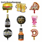 С Новым годом, черная Золотая бутылка вина, Рождественская тема, макет для вечевечерние, новый фольгированный шар, Свадебный декор, детские надувные игрушки